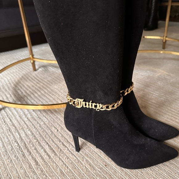 Women’s high over knee faux suede boots - Picture 3 of 6